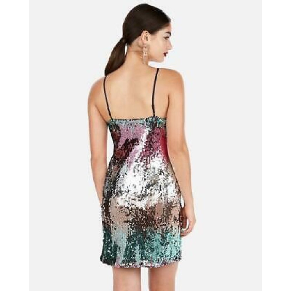 Express Sequin Gradient Cami Dress NWT - Picture 3 of 6